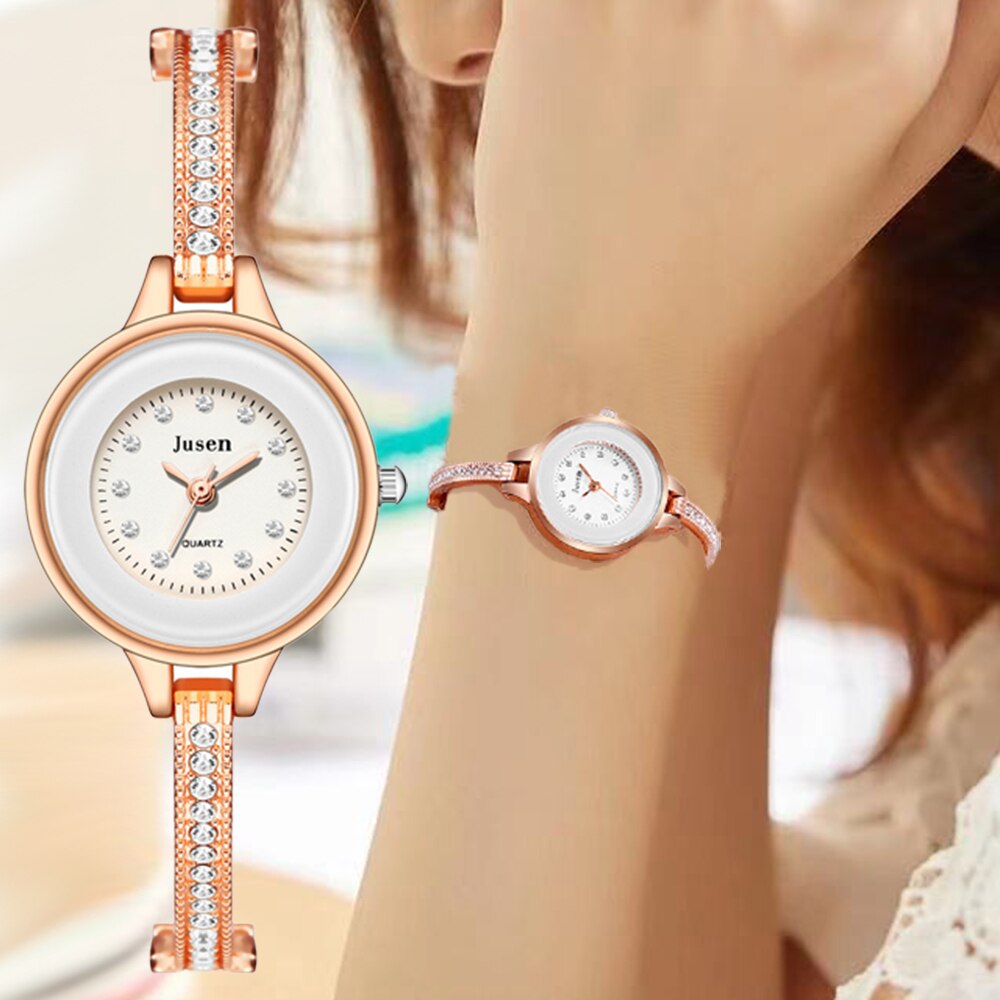 Rose Goud Vrouwen Mode Armband Horloges Luxe Diamond Rvs Bangle Horloge Elegante Dames Kleine Horloges Quartz