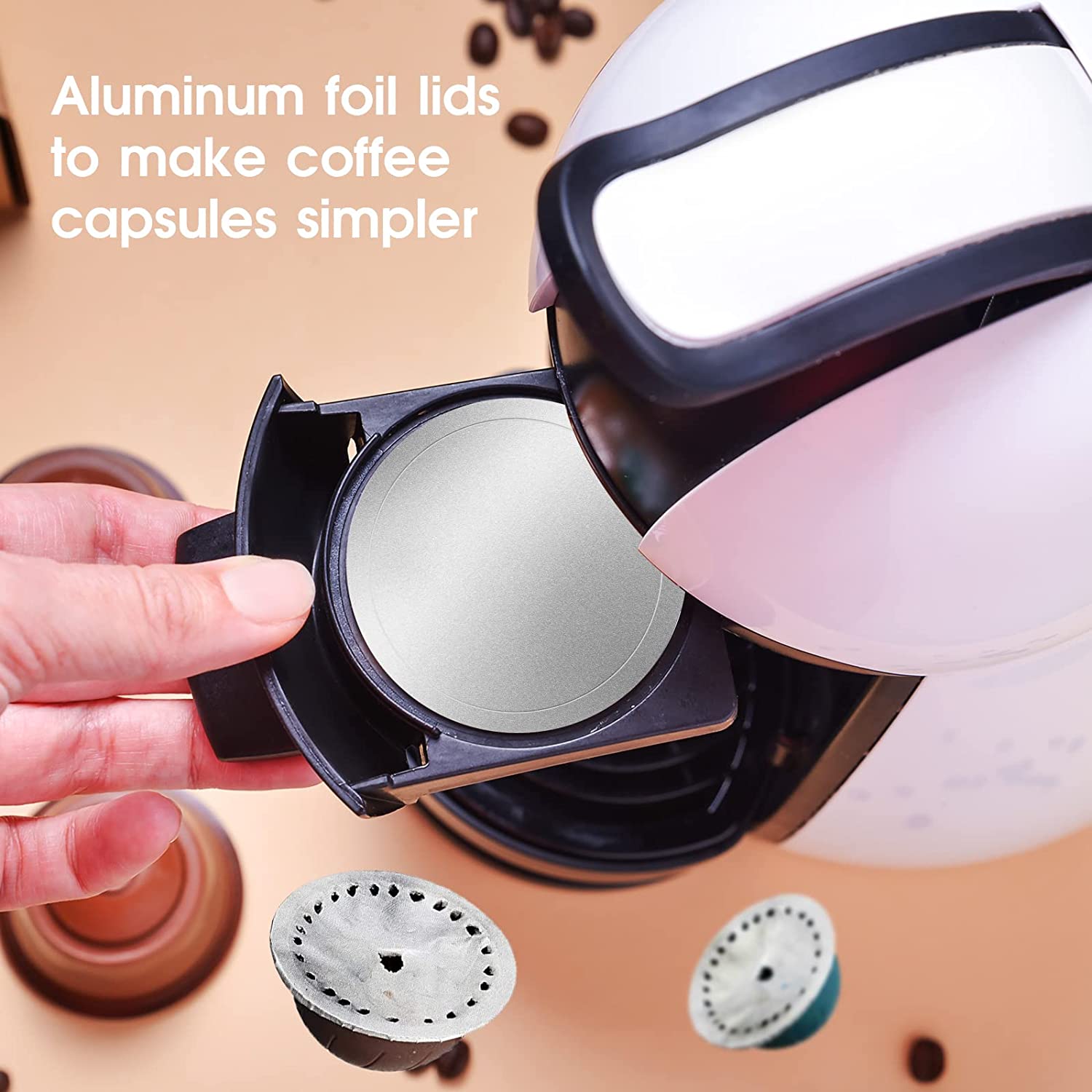 62mm påfyllningsbara nespresso vertuo kapslar klistermärke engångs nespresso vertuoline skida självhäftande folieförsegling aluminiumfilm lock