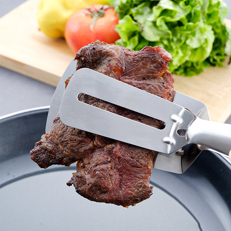 Kitchen BBQ Bread Utensil Set Barbecue Tong Fried Steak Shovel Fried Fish Shovel Clamp Kitchen Bread Meat Clamp Stainless Steels