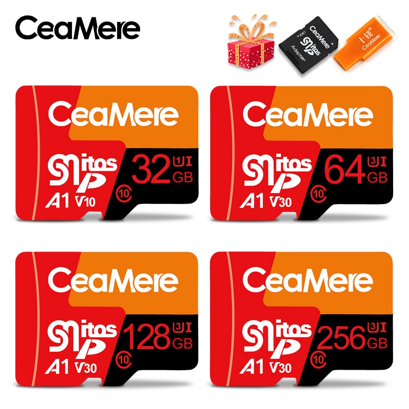 CeaMere Memory Card 256GB 128GB 64GB U3 UHS-3 32GB Micro sd card Class10 UHS-1 flash card Memory Microsd TF/SD Cards for Tablet
