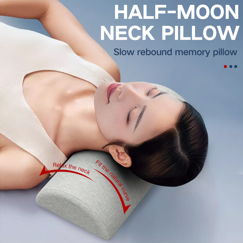 Komfortpute for ben, rygg og hode, trekk i bomull med minneskum, korsryggstøttepute for semi-rullpute