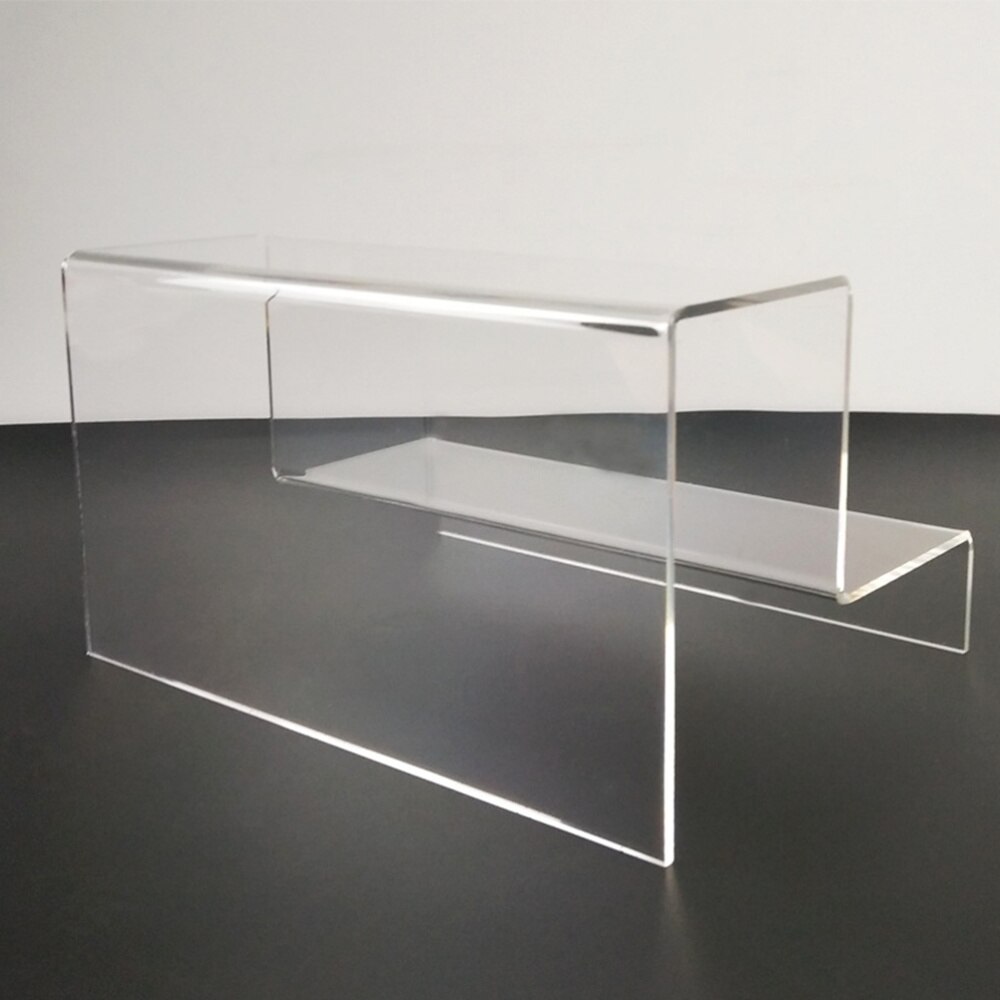 Acrylic Stepped Display Stand 2-Tier Storage Rack Desktop Organizer Holder for Ornaments Models (24cm)