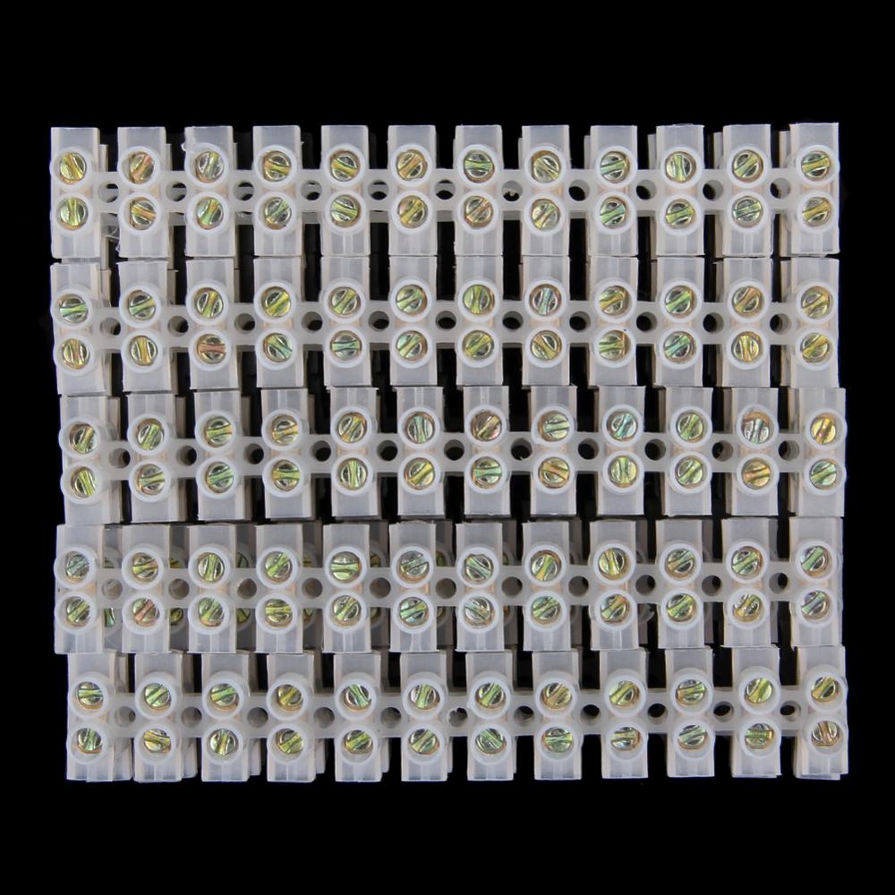 10pcs Screw Terminal Barrier Connector Electrical Wire Connection 12 Position Barrier Terminal Strip Block 5A