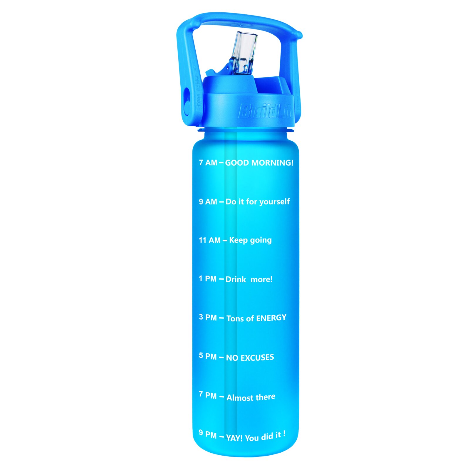 Quifit 1L 32oz Water Bottle With Straw Tritan BPA Free Sports Outdoor Camping Cup 32OZ Drinking Wide Mouth Leakproof: Light Blue