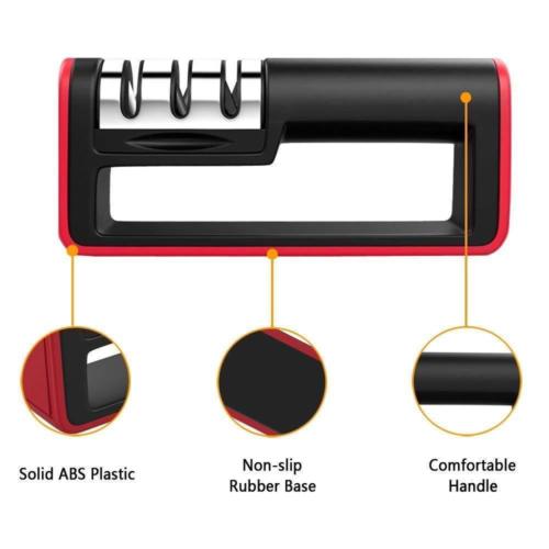 3 Stages Multifunctional Knife Sharpener Handle Hard Carbide Ceramic Sharpening Stone Household Sharpener Tools Household