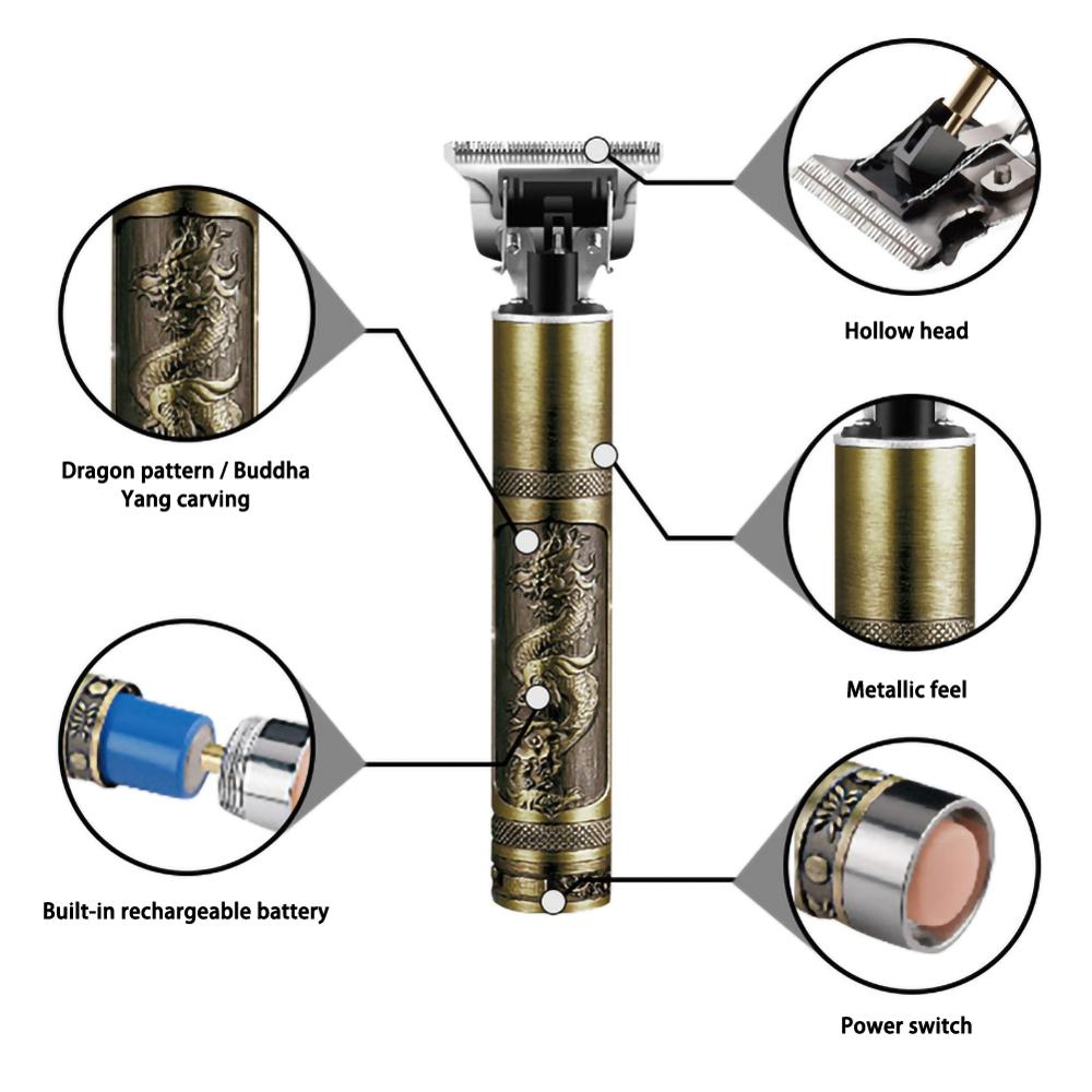 Men's Electric Clipper Rechargeable Wireless Hairdresser Haircut Tool Carving Electric Hair Outliner Grooming Electric Clipper