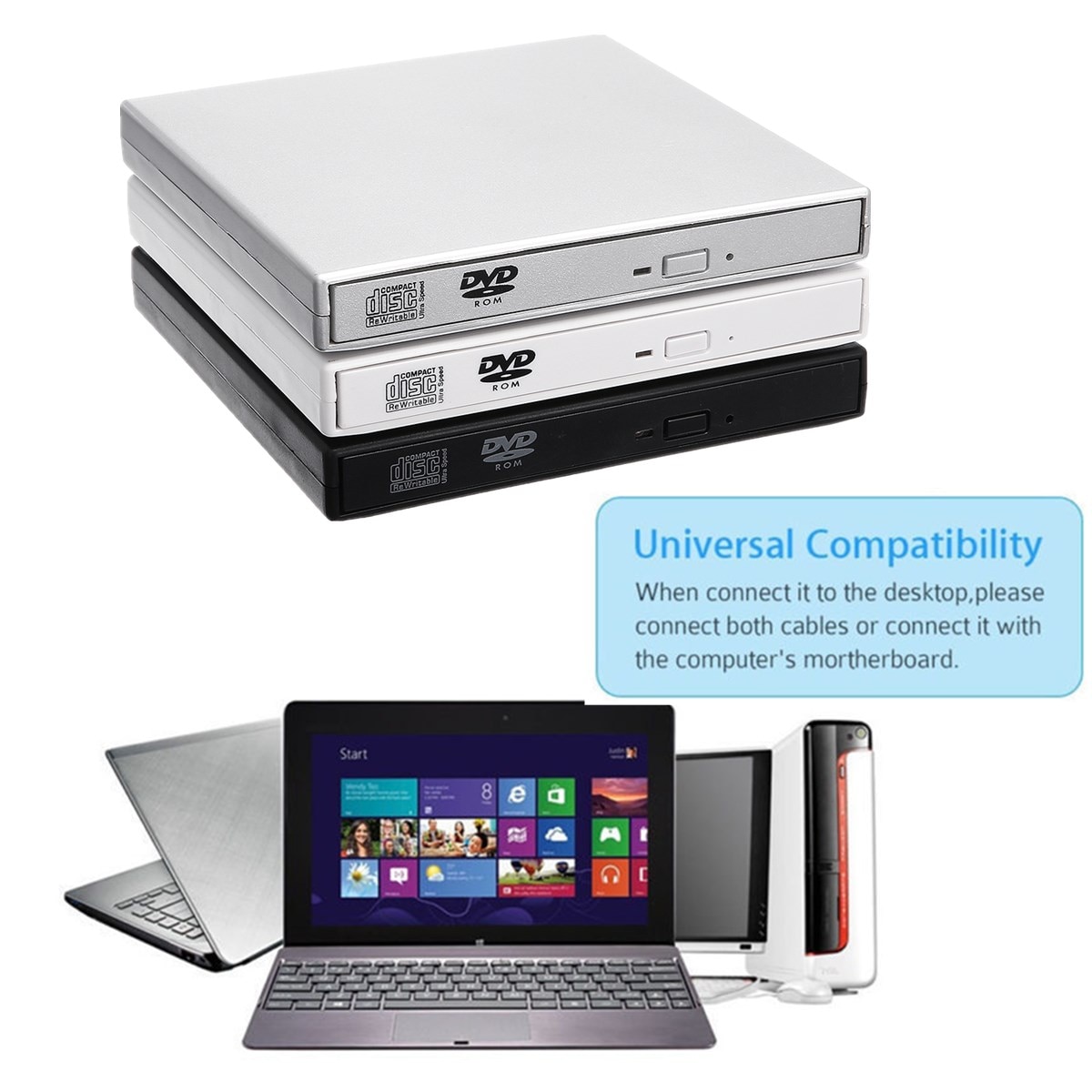 S Skyee Usb 2.0 Externe Blu-Ray Combo Dvd/Cd Brander Rw Drive Cd/DVD-ROM CD-RW Speler Optische Drive voor Windows7/8/10 Laptop