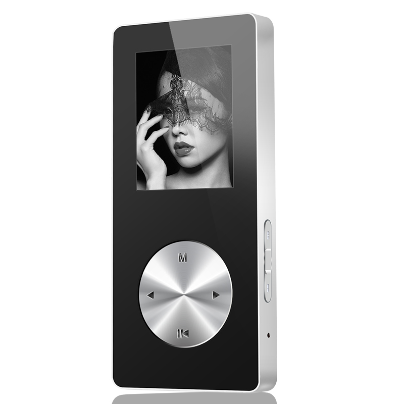 Bluetooth MP3 MP4 player, all metal Hifi MP4 sport player with speaker, recorder pen with screen card, mini Walkman: Silver / 4GB