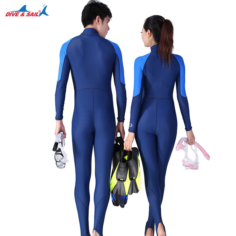 DIVE&SAIL Men Women One-piece Wetsuits Lycra Long Sleeve Full body UPF50+ Anti-skid Swimming Surfing Diving Snorkeling Wet Suits