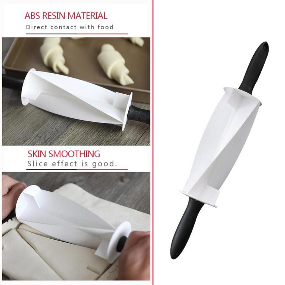1Pcs Croissant Tool Roller Cutters Croissant Cross Blade Rollers with Plastic Handle Wear-resistant Kitchen Baking Tool