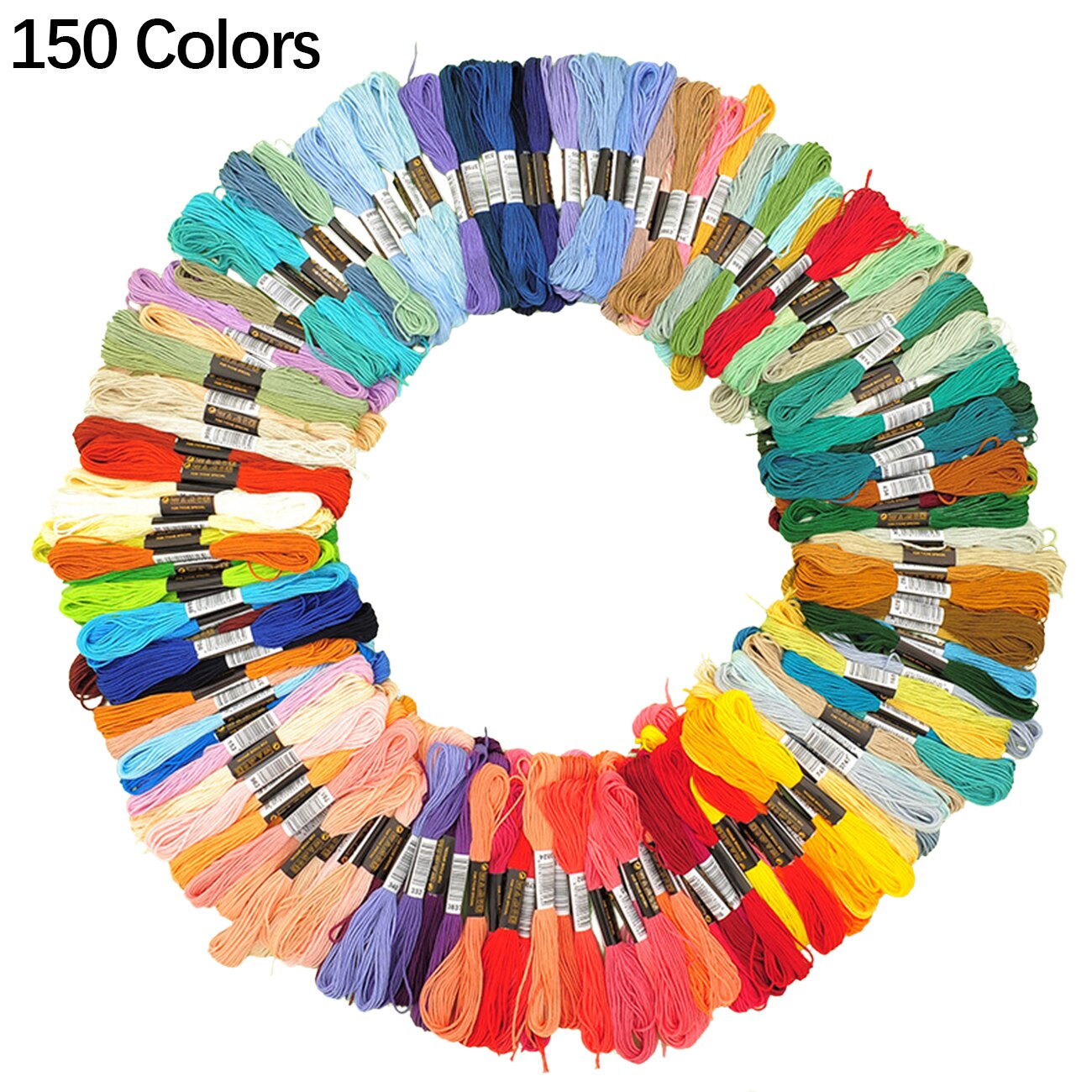 Multicolor Embroidery Thread Cross Stitch Floss Threads Cotton Sewing Skeins Hand Knitting Skein Kit DIY Sewing Tool 50/150pcs: MULTI