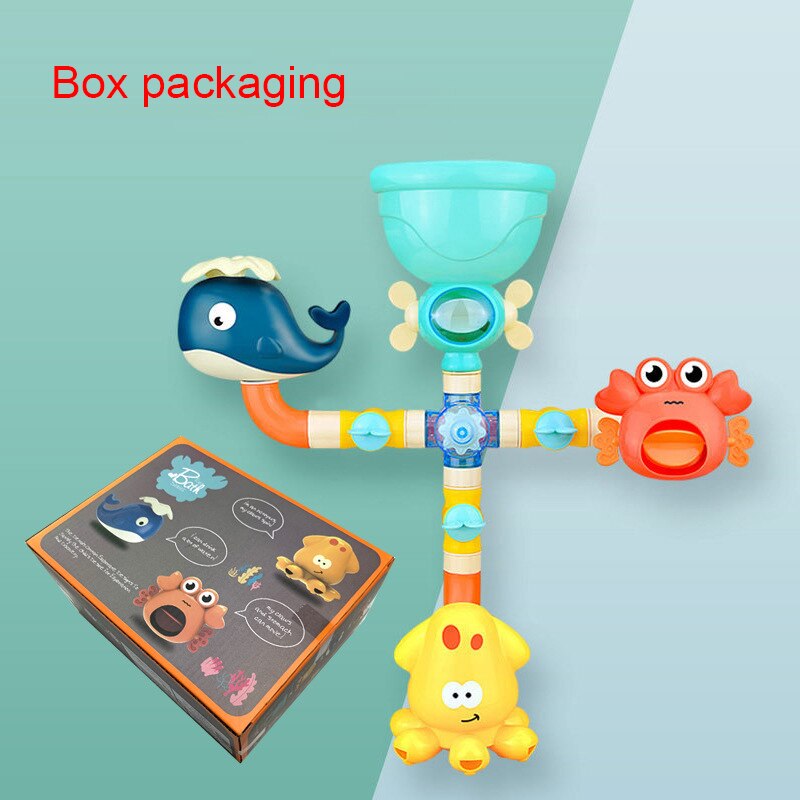 Baby Bath Toys DIY Assembling Track Slide Suction Cup Orbits Toy Bathroom Bathtub Children Play Water Games Set for 3-6 years: Shower toy box