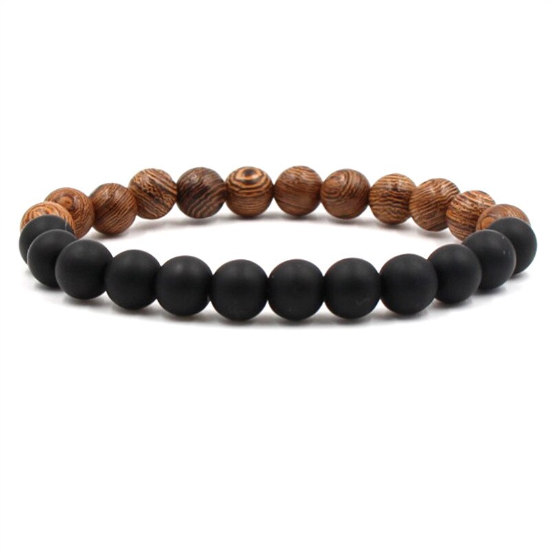 Koppels Afstand Armband Natuurlijke Houten Steen Wit En Zwart Yin Yang Kralen Armbanden Voor Mannen Vrouwen Beste Vriend