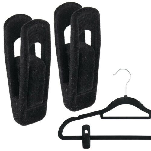 Otylzto Lot 30 Clips de Cintre en Velours Noir - Pinces Solides pour Pantalon Otylzto Lot 30 Clips de Cintre en Velours Noir - Pinces Solides pour Pantalon