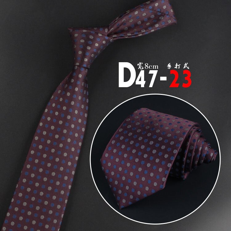 8Cm Jacquard Gestreepte Stropdas Voor Mannen Vrouwen Polyester Elegante Hals Voor Bruiloft Business Volwassen Suits Skinny Ties retro Stropdas: D47-23