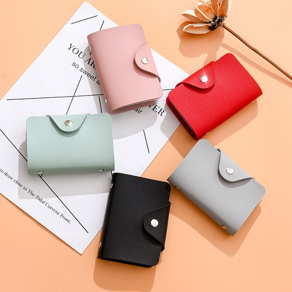 Pu Leer Functie 24 Bits Card Case Visitekaarthouder Mannen Vrouwen Credit Paspoort Card Bag Id Passport Card portemonnee