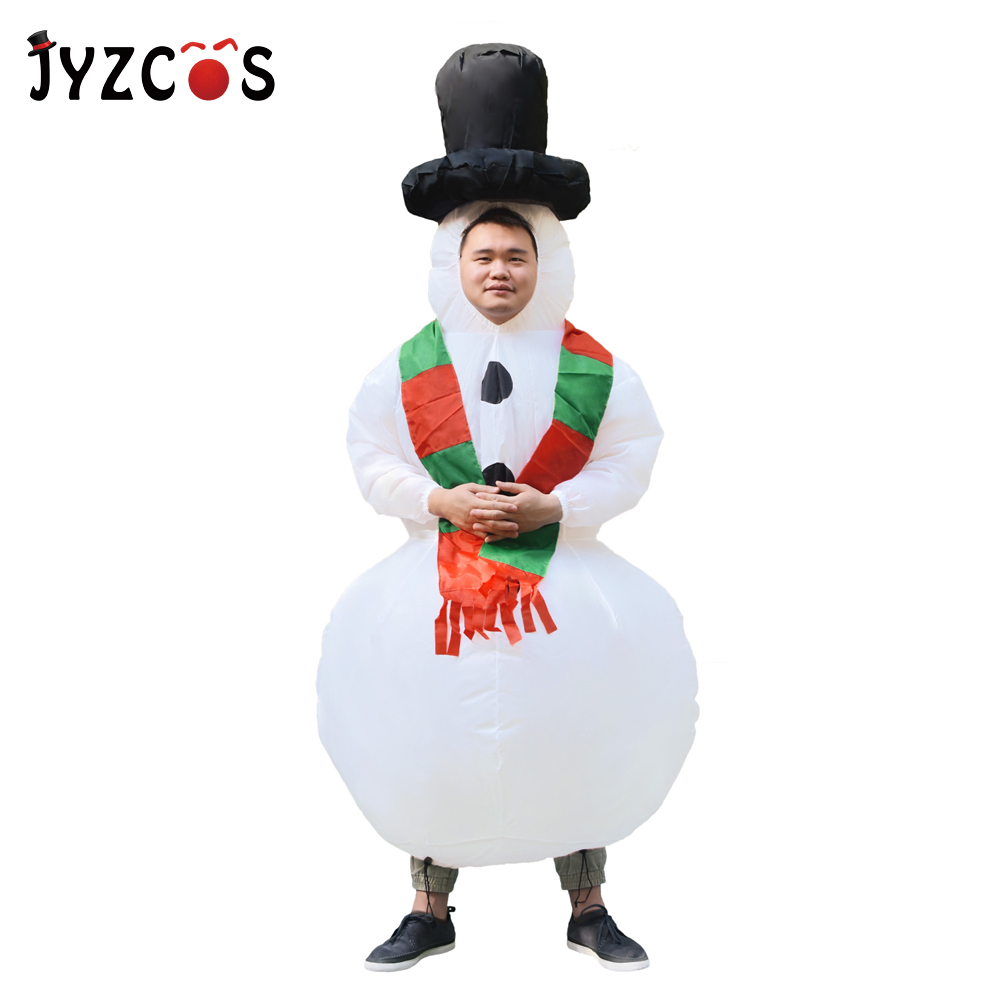 Jyzcos Opblaasbare Sneeuwpop Kerst Kostuums Sneeuwman Kostuum Volwassen Carnaval Carnaval Purim Halloween Kostuums Voor Vrouwen Mannen