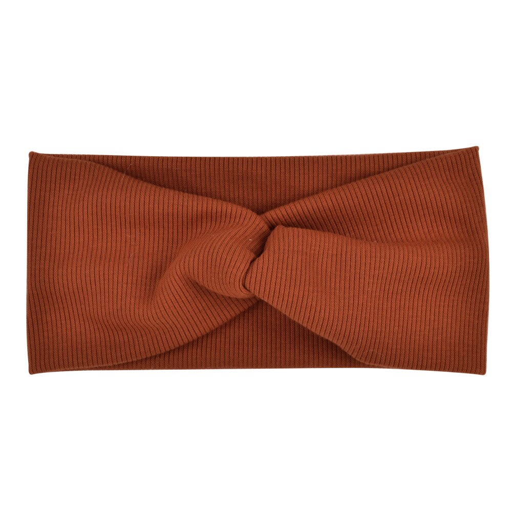 Bandeau Turban en coton pour femmes, couleur unie, bandeau à nœud pour filles, accessoires pour cheveux, bandeau élastique torsadé pour femmes: 3