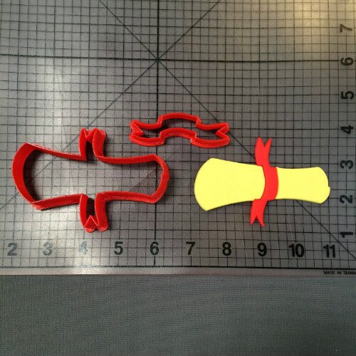 Specialfremstillet 3d udskårne kageudstikker sæt studentereksamen hat og model fondant kage top kage udstikker kage dekorationsværktøj: Diplom 5 tommer