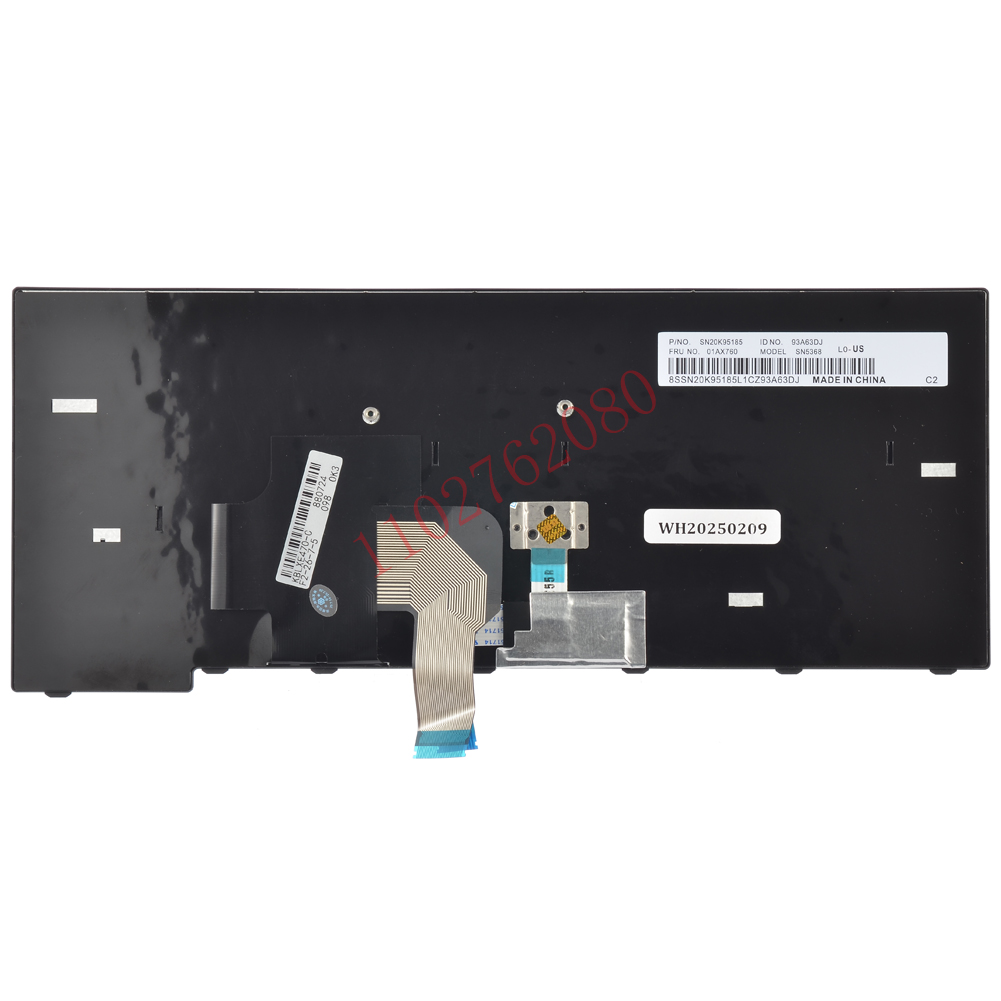 Vervangend toetsenbord voor Lenovo ThinkPad E470 E470c E475 met aanwijzer zonder achtergrondverlichting