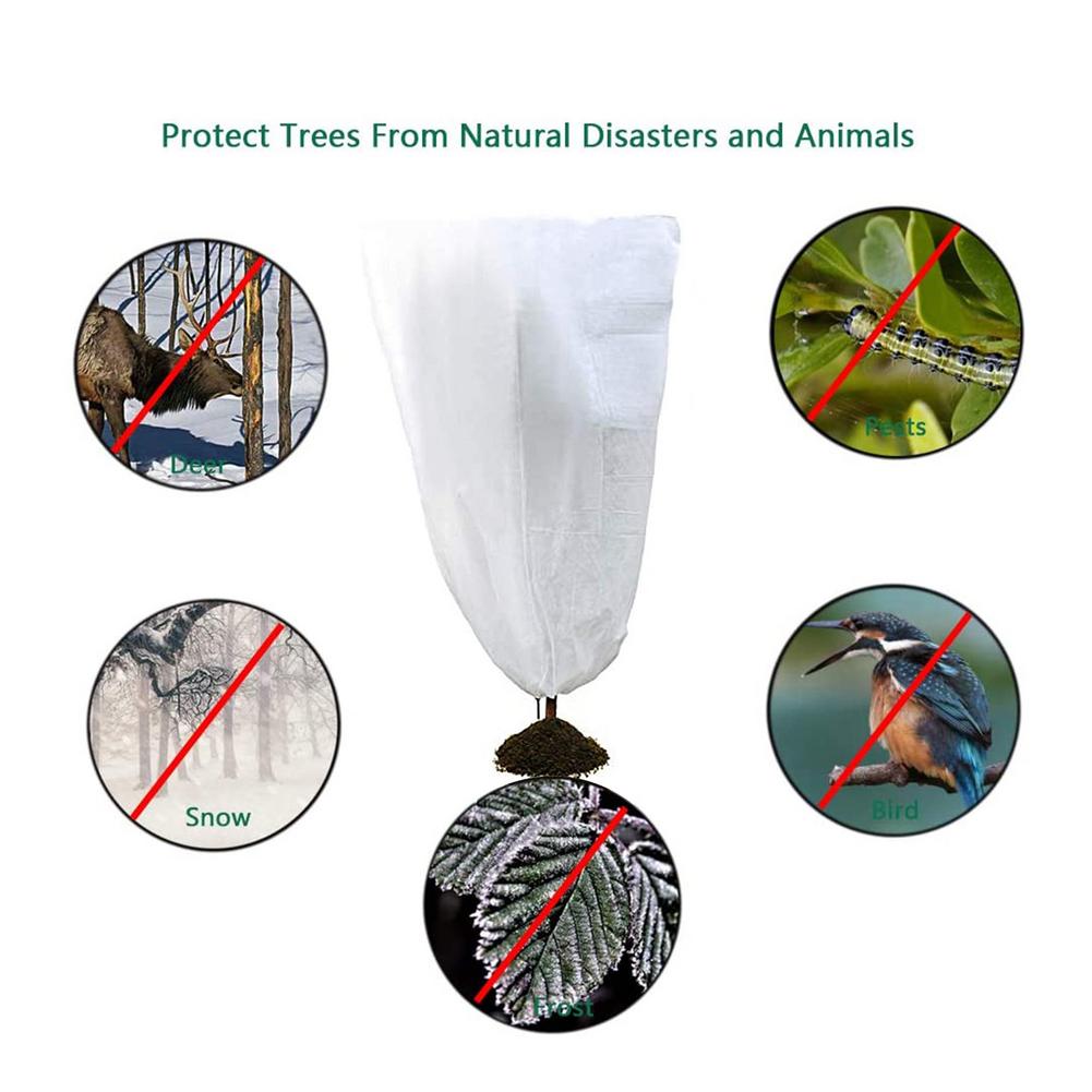 Plant Freeze Protection Cover With Adjustable Drawstring Plant Covers Antifreeze Frost Blanket For Plants Trees Shrubs