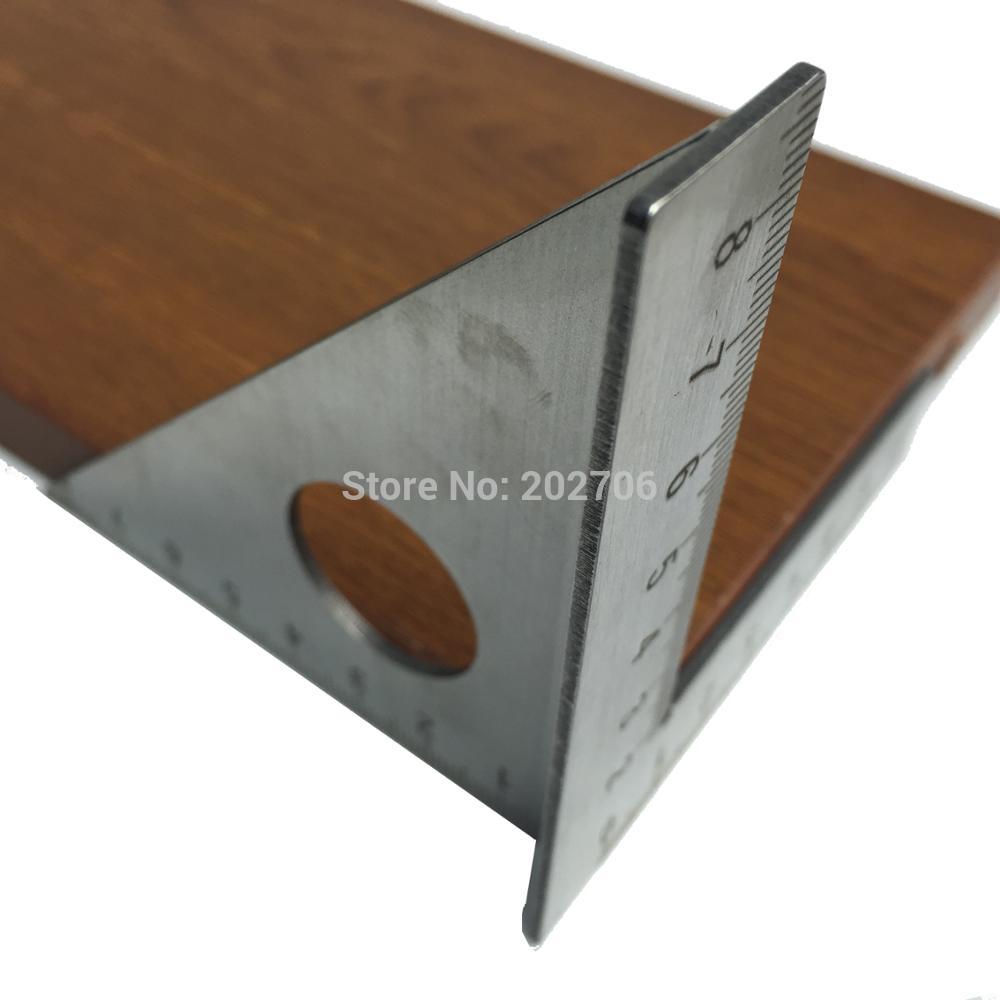 Multi-Zweck Edelstahl Holzbearbeitung Schreiber 45-Grad Winkel Lineal Holz Lineal Dreieck Quadrat T und Tri winkelmesser