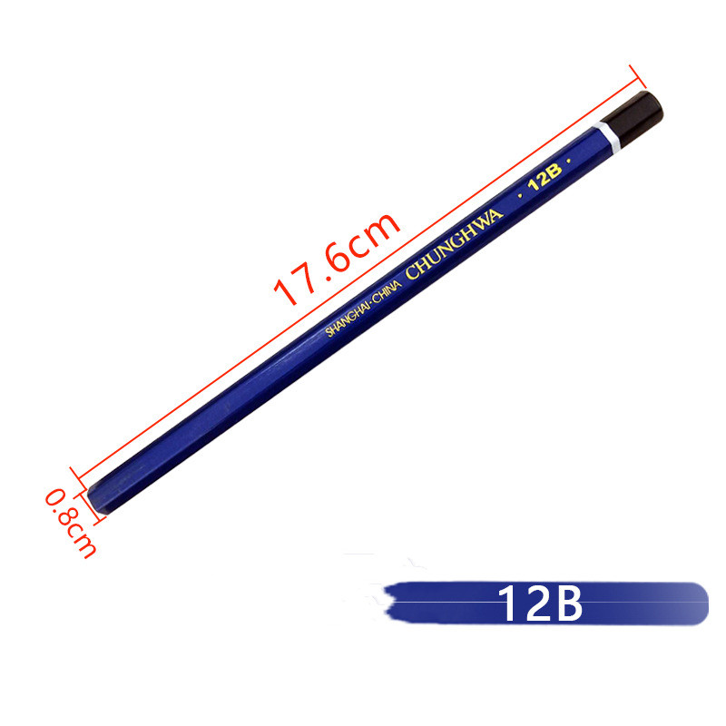 Sketch pencil Student Art Pen Child Drawing Pen Wooden pencil School exam pencil kid practice pen Office pencil HB: 12B