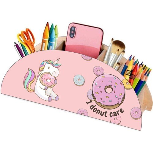 Notpa Hout Eenhoorn Desktop Pen Houder Pen Case Organizer Voor Kinderen Regenboog Hout
