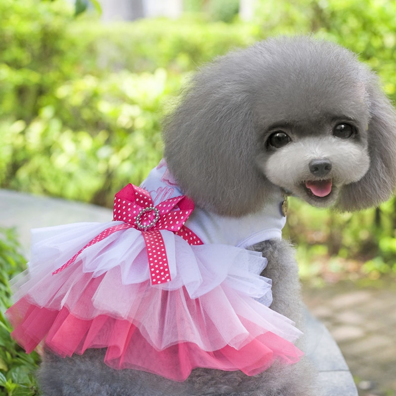 Summer Dress For Dog Pets Dog Clothes Ballet Dress Skirt Puppy Clothing Spring Dresses For Dogs Lace Pet Clothes XS-XL