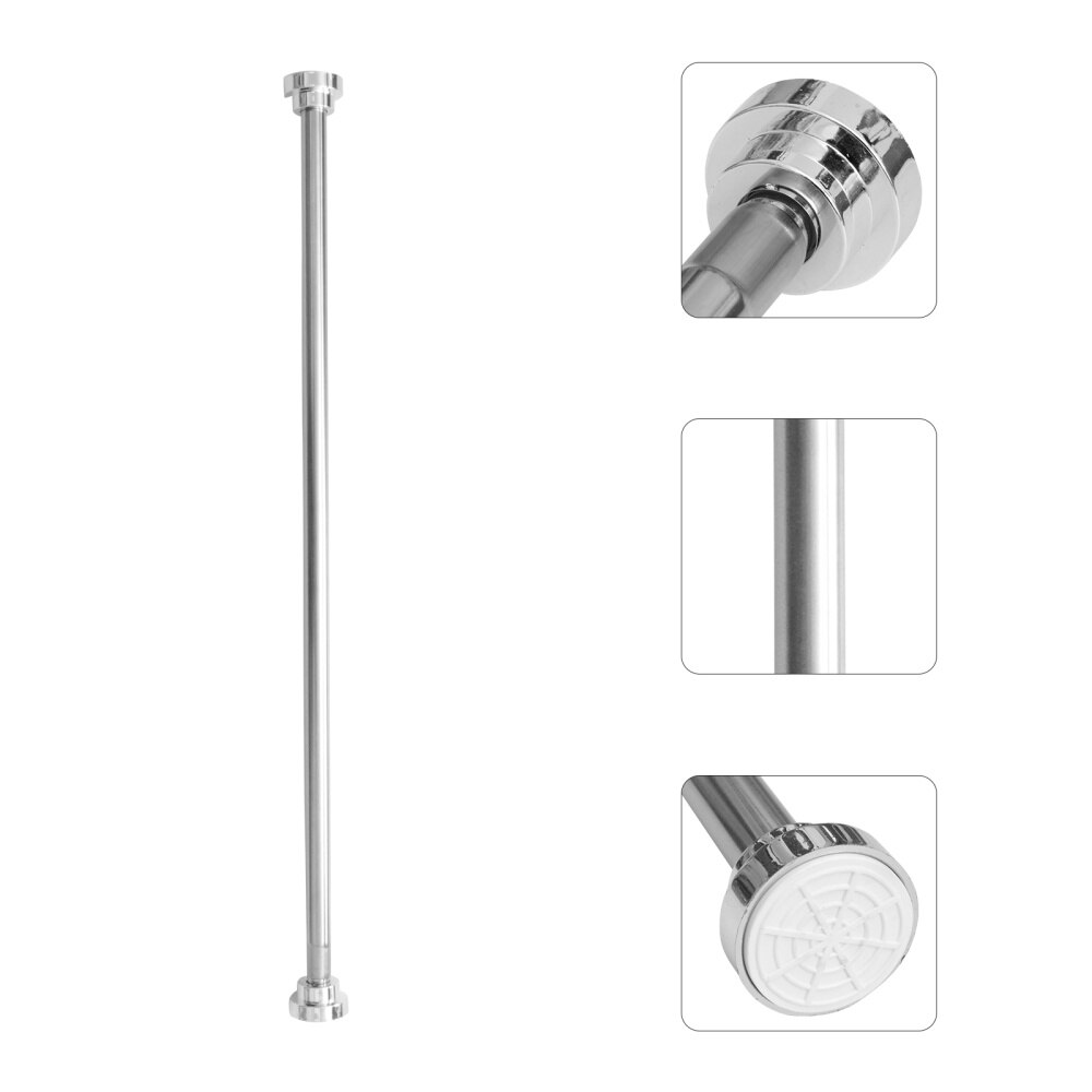 105CM to 190CM Adjustable Stainless Steel Spring Tension Rod Rail for Clothes / Towels / Curtains (Silver)