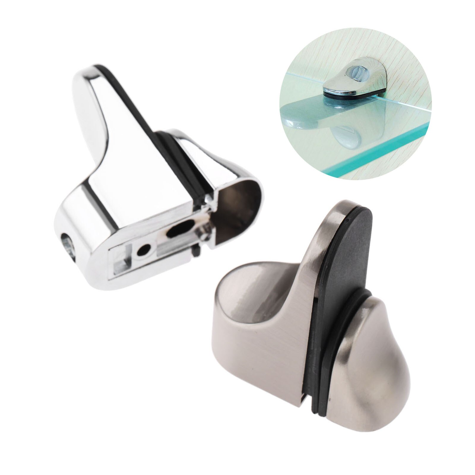 1Pc Adjustable Glass Shelf Support Metal Shelf Holder Bracket Support For Glass or Wood Shelves Glasses Clamps with Screws