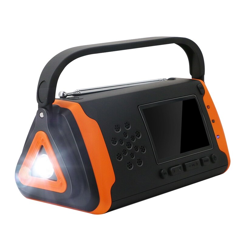 Digitale Display Draagbare Hand Crank Radio Zaklamp Led Zaklamp Usb Oplader Elektrische Solar Emergency Radio