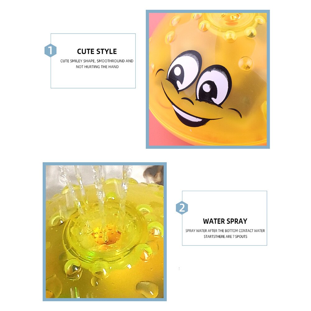 Baby Bath Toy Lovely LED Flashing Musical Ball Water Squirting Sprinkler Baby Bath Shower Toy for Children Swimming Party
