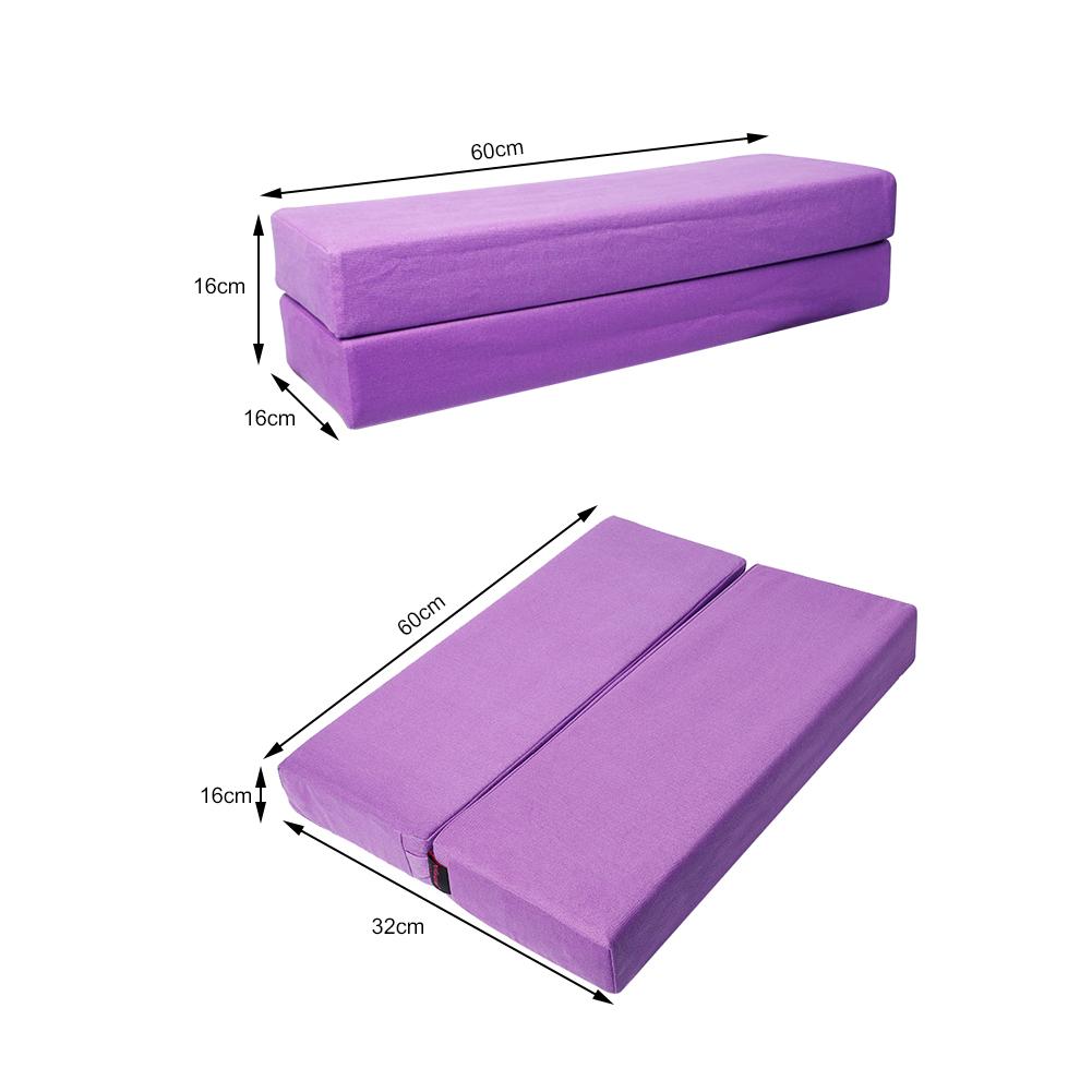 Folding Yoga Bolster for Yin Yoga Rectangular Kapok Filling Washable Cover Organic Cotton Cushion for Restorative Yoga Tube Pill