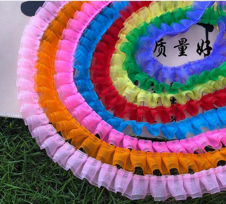 Sprzedam przez podwórze, 8 kolorów dostępnych, podwójna warstwa organzy zakładka wykończenia sukni ślubnej, suknia balowa, lalka # PT2020002