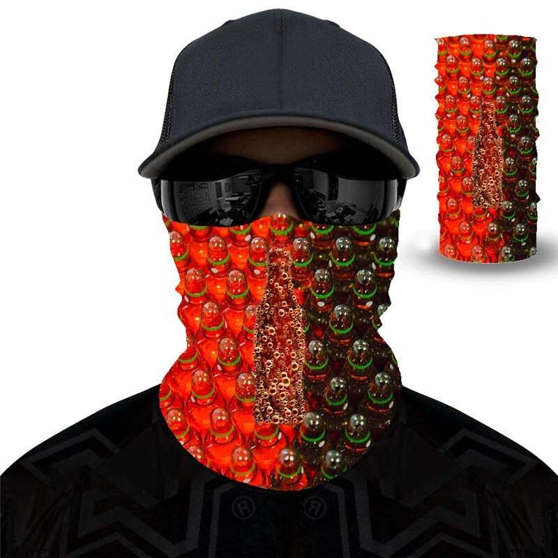 Print øl dag cool 3d sømløs ansigtsmaske motorcykel hovedbeklædning magisk tørklæde udendørs cykling fiskeri ski vandre bandanas: Mj233