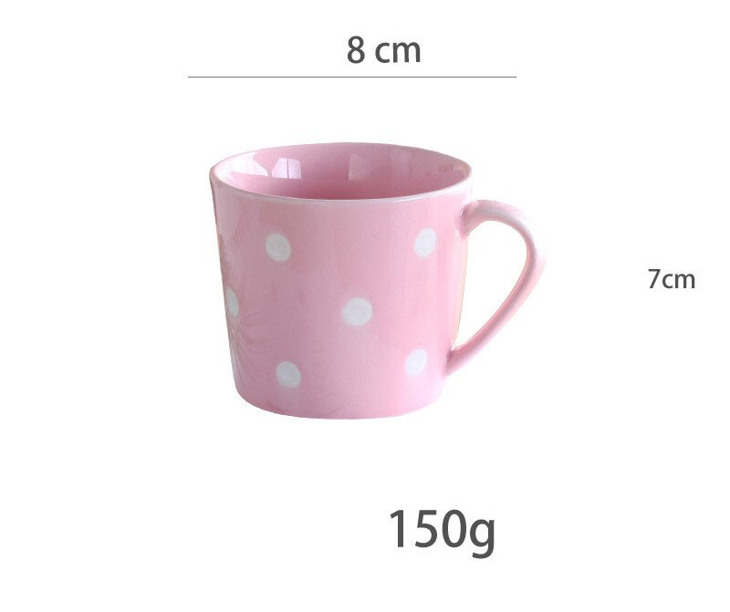 Bästsäljande prickig kopp söt keramisk kopp mugg personlighetstrend kopp hushållsmjölk frukost kaffekopp: 1