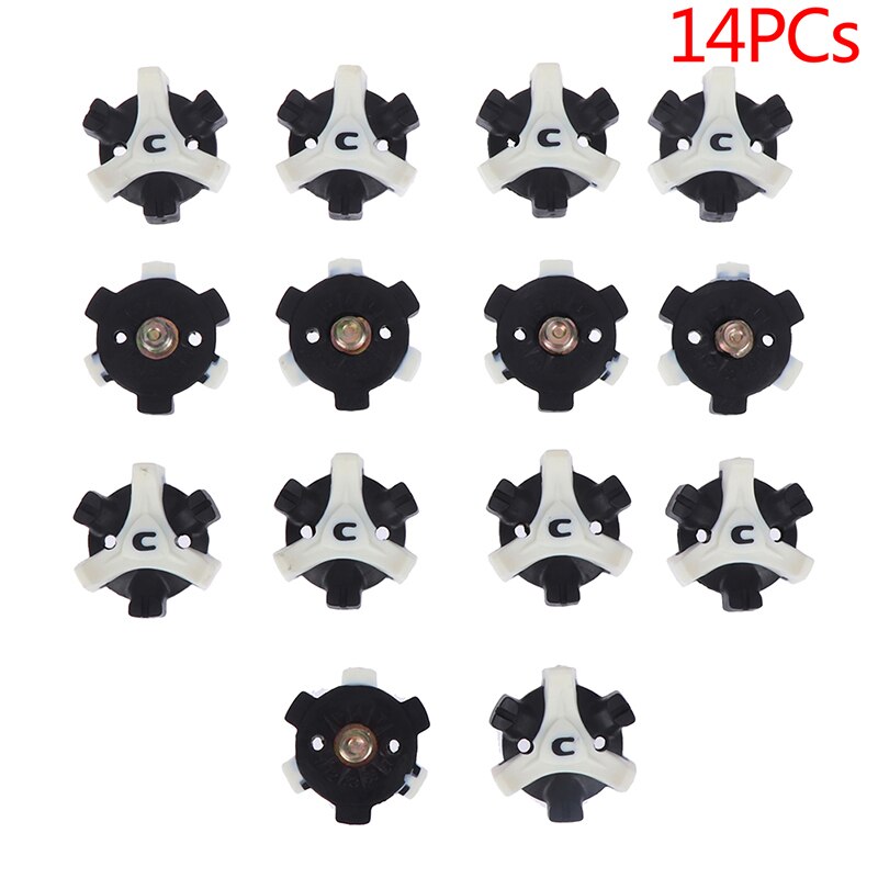 14 Stks/partij Fast Twist Schoen Spikes Vervanging Accessoires Golf Training Aids Zwart + Wit Rubber Golf Spikes Pins 1/4 Turn