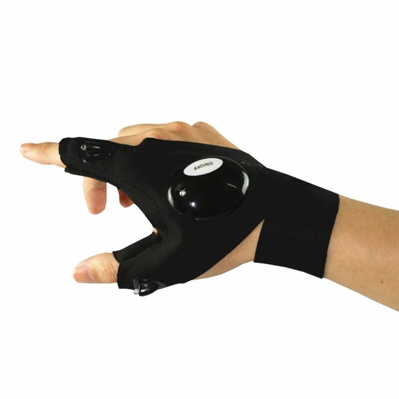Gants Lumineux LED CYUANXGR Demi-doigt - 500 Lumens Pour Bricolage, Camping, Pêche - Unisexe