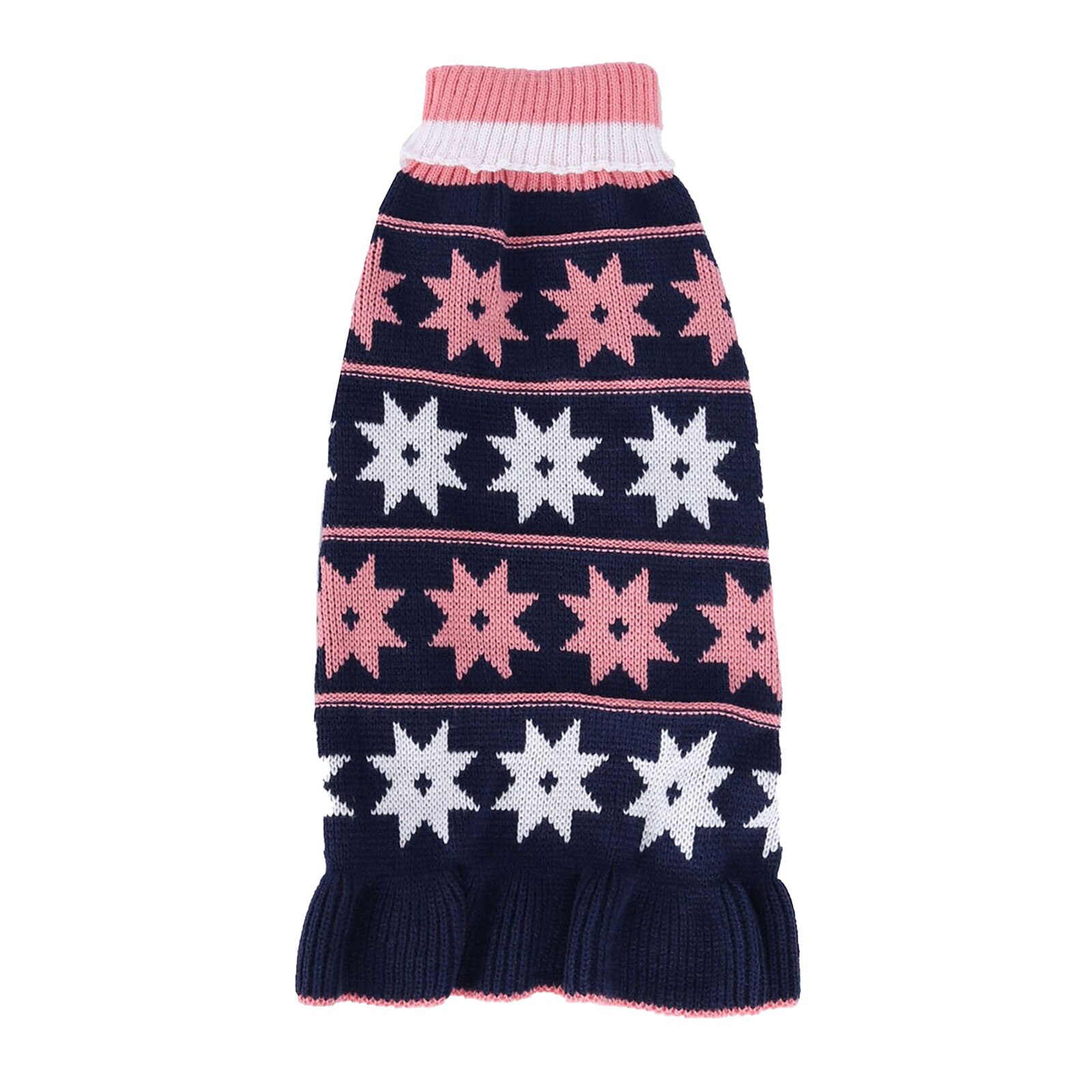 @ Cachorro vestidos de floco de neve imprimir popular moda pet inverno quente camisola intervalo cor roupas para animais estimação camisola terno para o cão: Navy / L