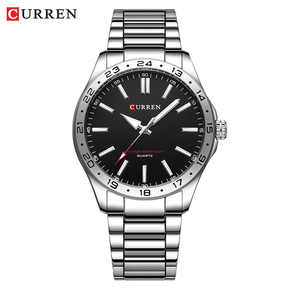 CURREN Mannen Mode Ultra Dunne Horloges Eenvoudige Mannen Business Rvs Quartz Horloge Casual Horloge Voor Man Relogio Masculino: Roze