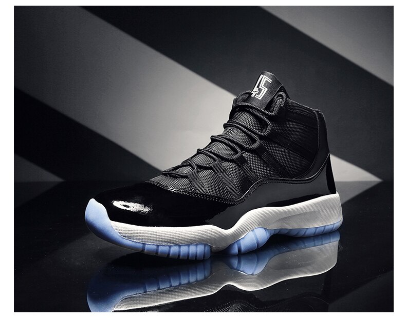 Basket grande taille chaussures Jordan rétro baskets hommes noir et blanc baskets hommes Jordan chaussures 11 Zapatillas Jordan: Black / 9