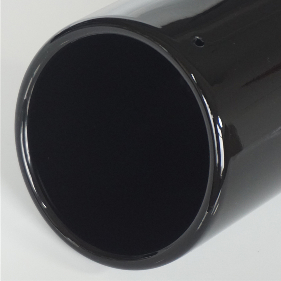 Tubo de escape negro de acero inoxidable para coche, boquilla de silenciador de pintura para hornear, 2,5 &quot;de entrada, 3,5&quot; de salida