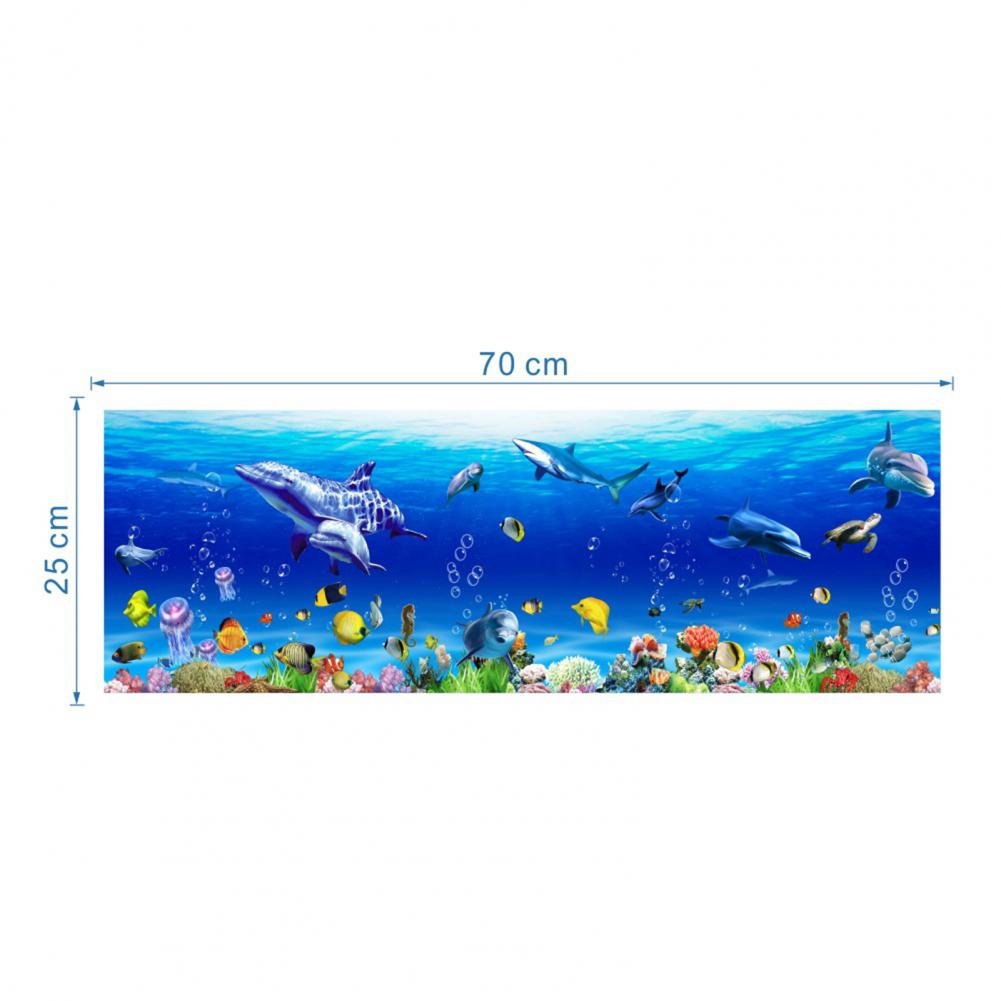 Wall Sticker Wonderful Sea World Blue Cartoon Ocean Waterproof Deep Water Wallpaper For Baby Kids Room Home Decor