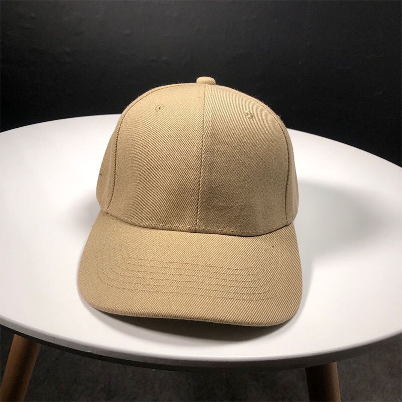 Men Women White Baseball Sports Caps Fited Adjustale Sun Visors Plain Casual Hats: Khaki
