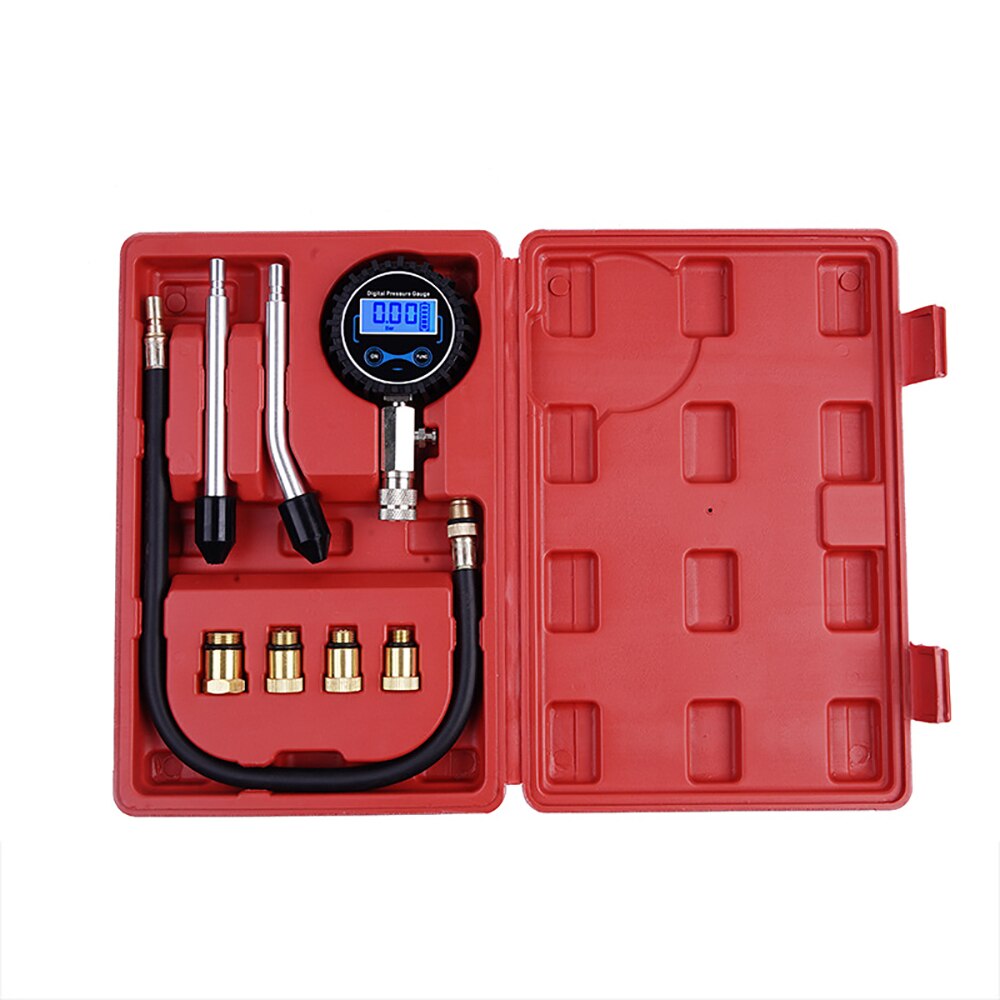 Compression Tester Tool LCD Screen Four Unites Gauge Car Compression Testing Gauge Set With Portable Box Four Unites Testing Kit