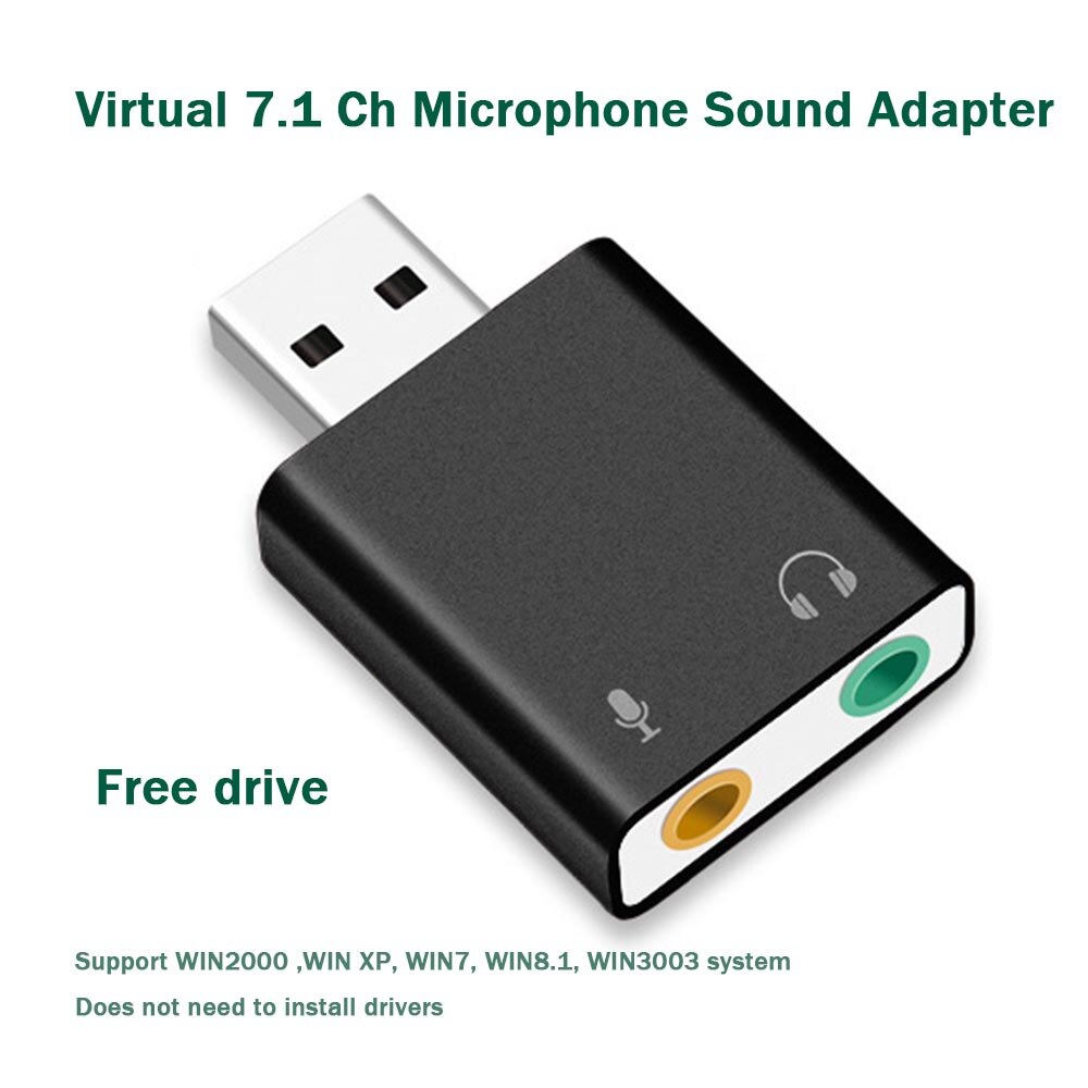 External USB Audio Sound Card USB To Jack 3.5mm Converter Headphone Adapter Mic Sound Card Headsets Virtual 7.1 Ch Microphone