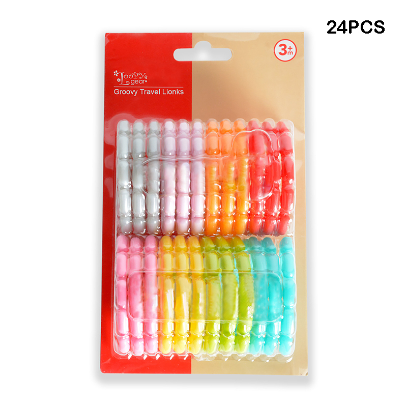 6/18/24Pcs BPA Free Grip Baby Teether Rattle Rainbow Ring Molars Rattle Safety Toy for Children Crib Bed Stroller Hanging: C