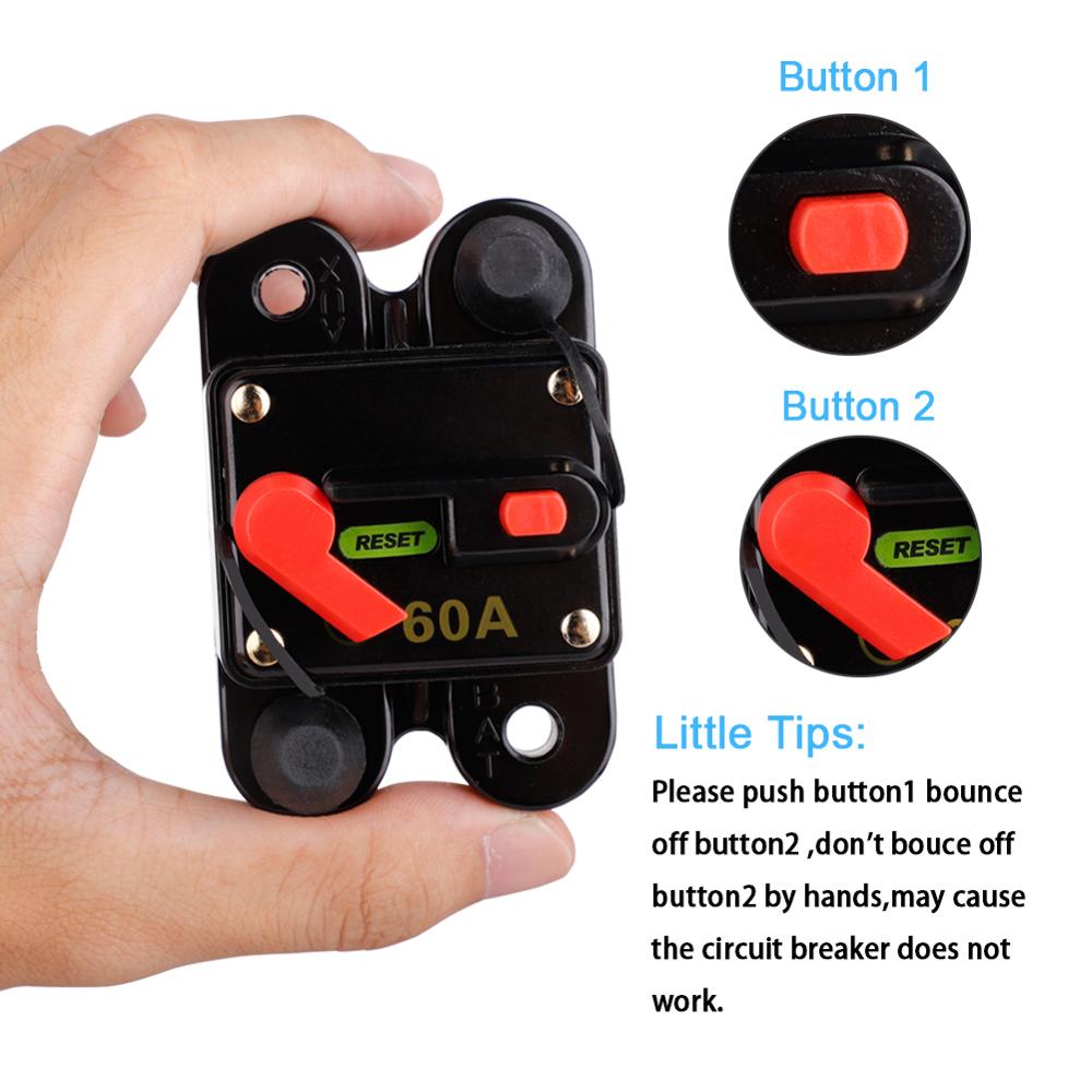 12V-24V DC Waterproof Circuit Breaker DC Home Solar System Reset Fuse Inverter 150A 100A 80A 60A 200A 250A Auto Accessories
