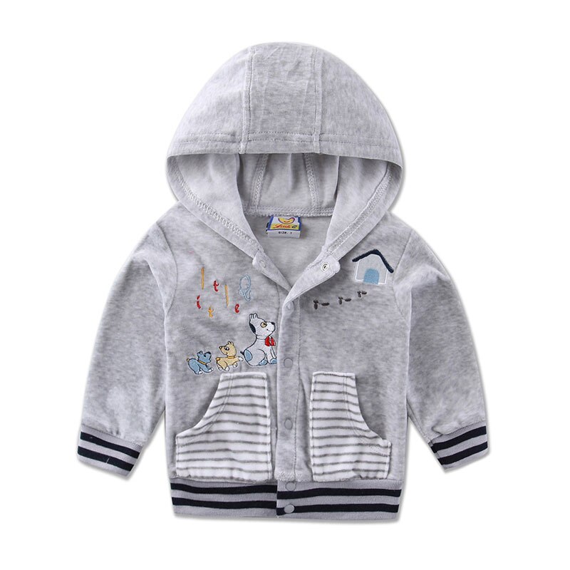 Kinderen Kleding Zomer en Herfst Lange Mouwen Hooded Jongens en Meisjes Knop Jas Little Q Mode Kleding: Zilver / 2T